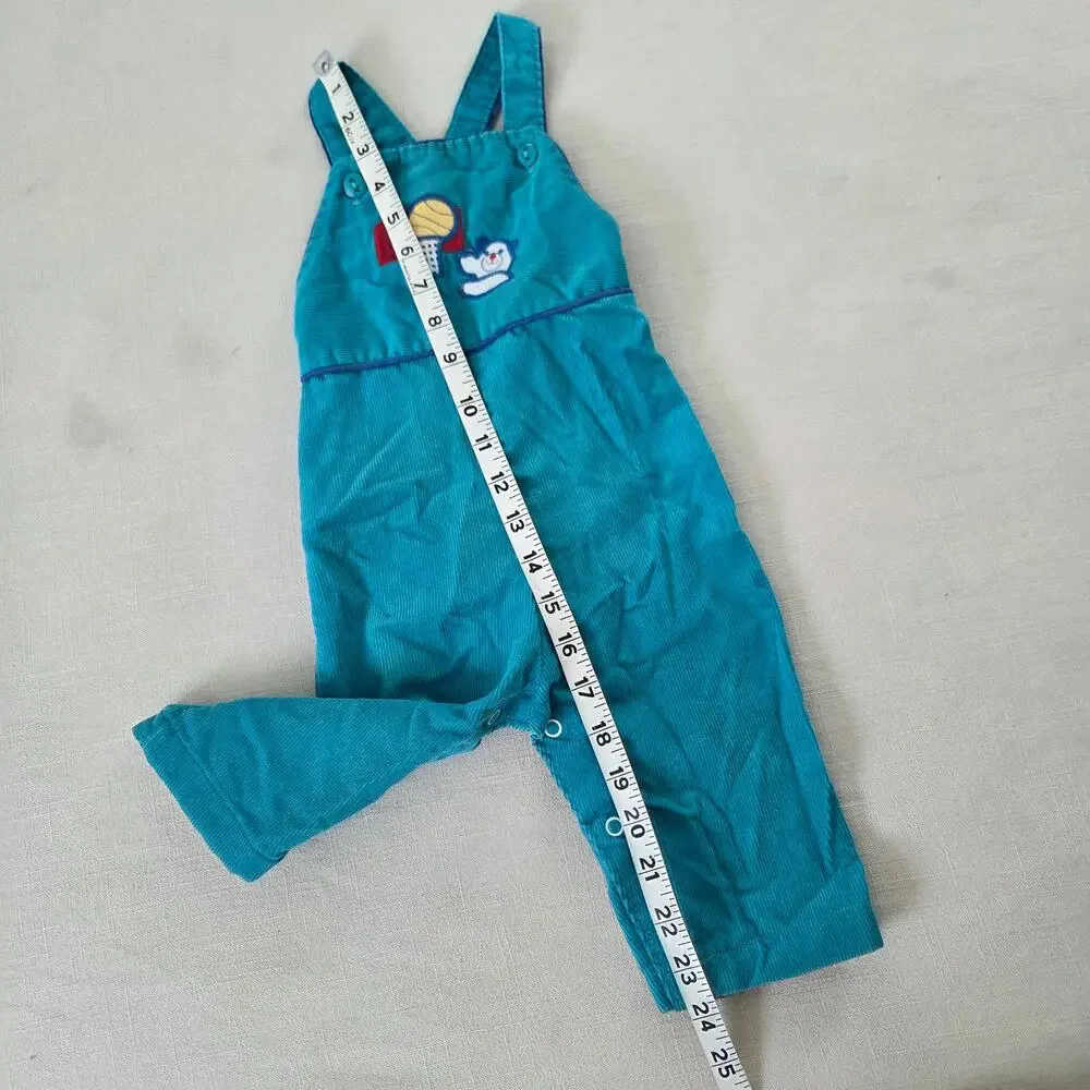 Vintage Healthtex Basketball Bear Overalls 9-12 months - Picture 3 of 6